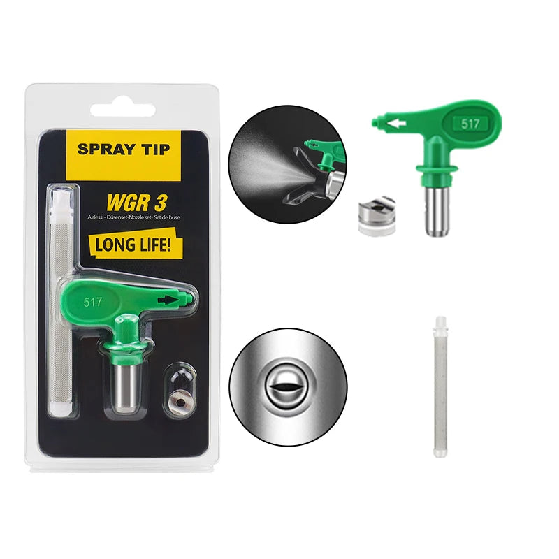 Buse de pulvérisation 215 321 423 517 avec filtre pour pistolet de peinture sans air Titan Wagner. Différentes tailles.