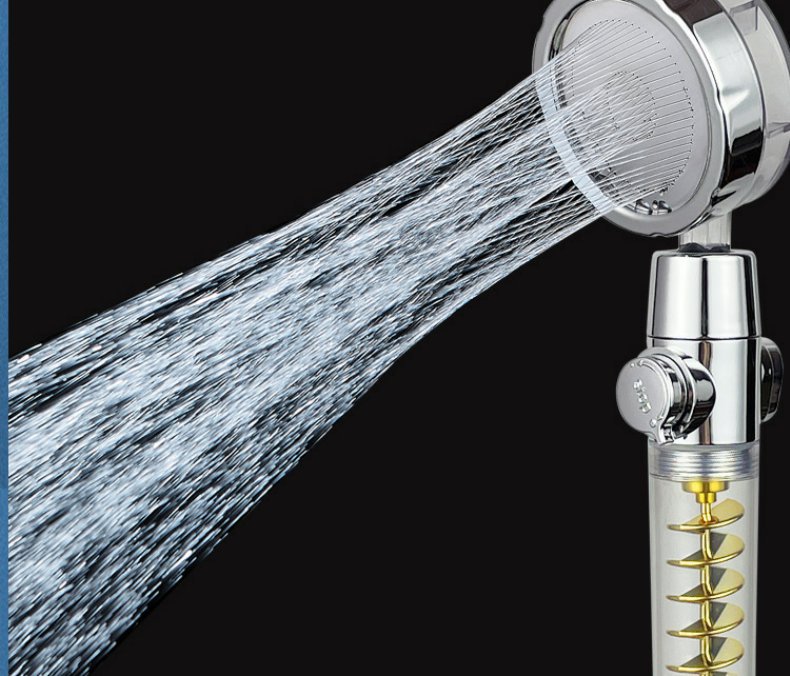 Pommeau de Douche "Turbo-Flow" – Haute Pression, Hélice Rotative & Économie d'Eau