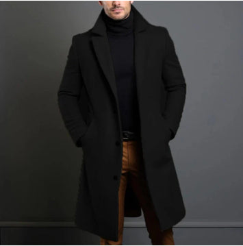Manteau Long "Élégance Impériale" – Coupe Ajustée & Détails Dorés