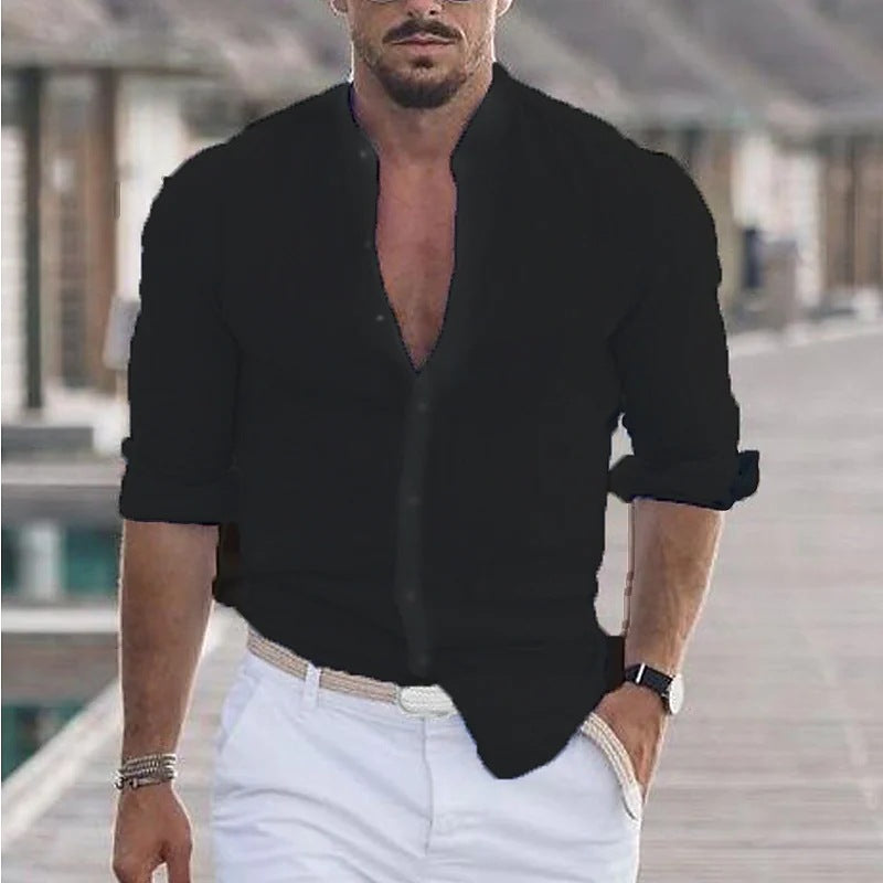 Chemise "Aura Summer" – Col Cubain & Texture Légère