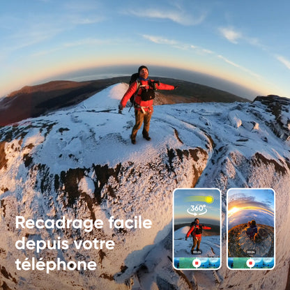 Insta360 X4 + Perche à selfie + trépied + Perche à selfie invisible 114 cm + étuis rigide jaune d’origine