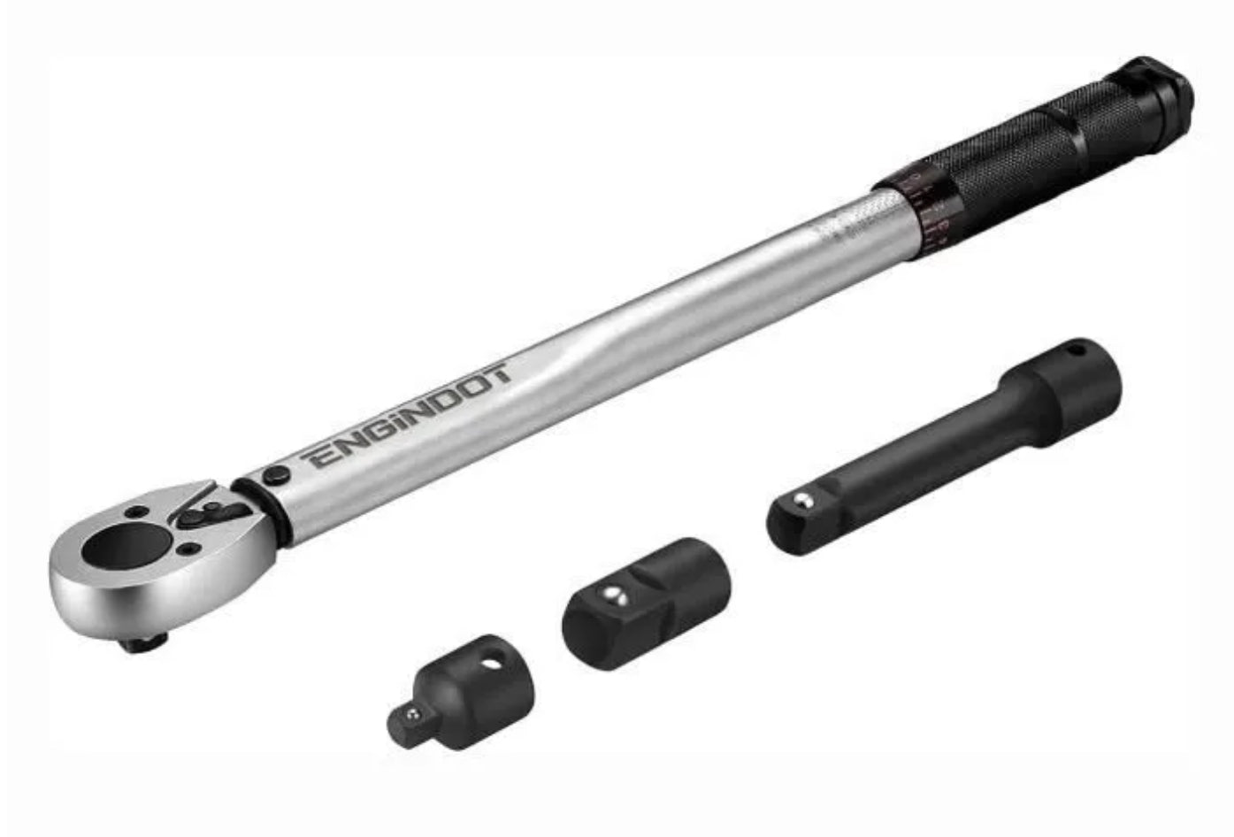 Clé Dynamométrique 3/8″ (19-110Nm) ENGINDOT, Convertisseur de Couple, Adaptateur, Barre d’extension en Coffret – HTW1B