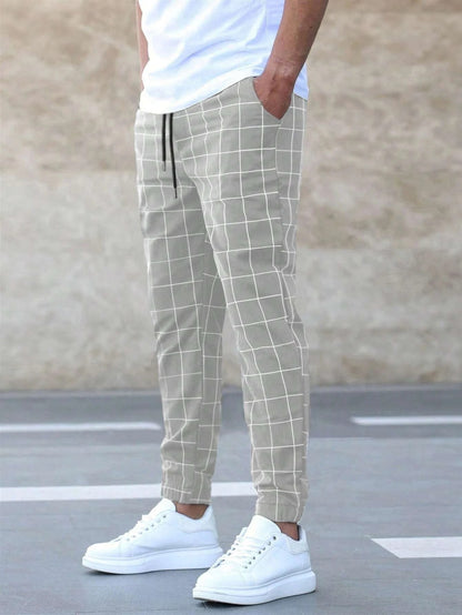 Pantalon "Heritage" à Carreaux – Coupe Slim & Stretch Confort