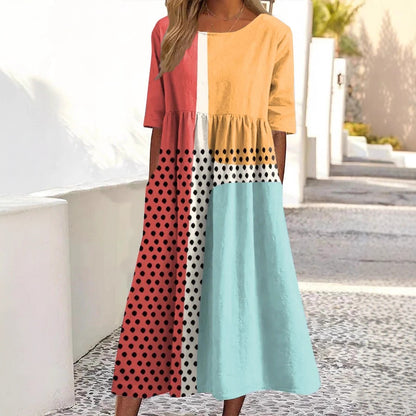 Robe ample décontractée pour femmes Retro Ocean Art Printemps
