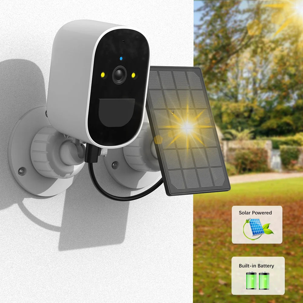 Caméra solaire Moniteur de faible puissance avec batterie rechargeable