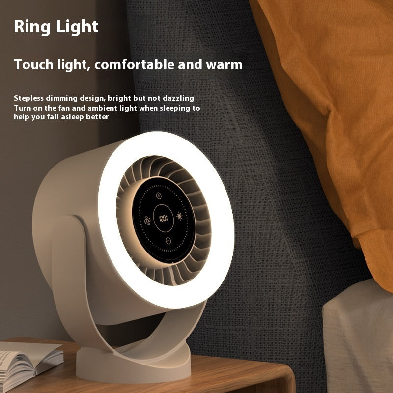 Ventilateur Mural & Bureau "Aurora-Breeze" – Rechargeable, Éclairage LED & Affichage Digital