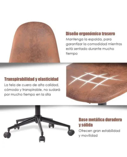 Chaise de bureau Siège Ergonomique Fauteuil de Bureau Tissu microfibre Métal Hauteur Réglable neuf
