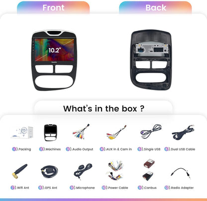 Dasaita Carradio Récepteur stéréo de Voiture Android 10 1 Din avec écran pour Renault Clio IV 4 RS 2012-2016 Audio avec écran tactile HD 1280 * 720 9 "Carplay Android Auto Bluetooth DSP GPS