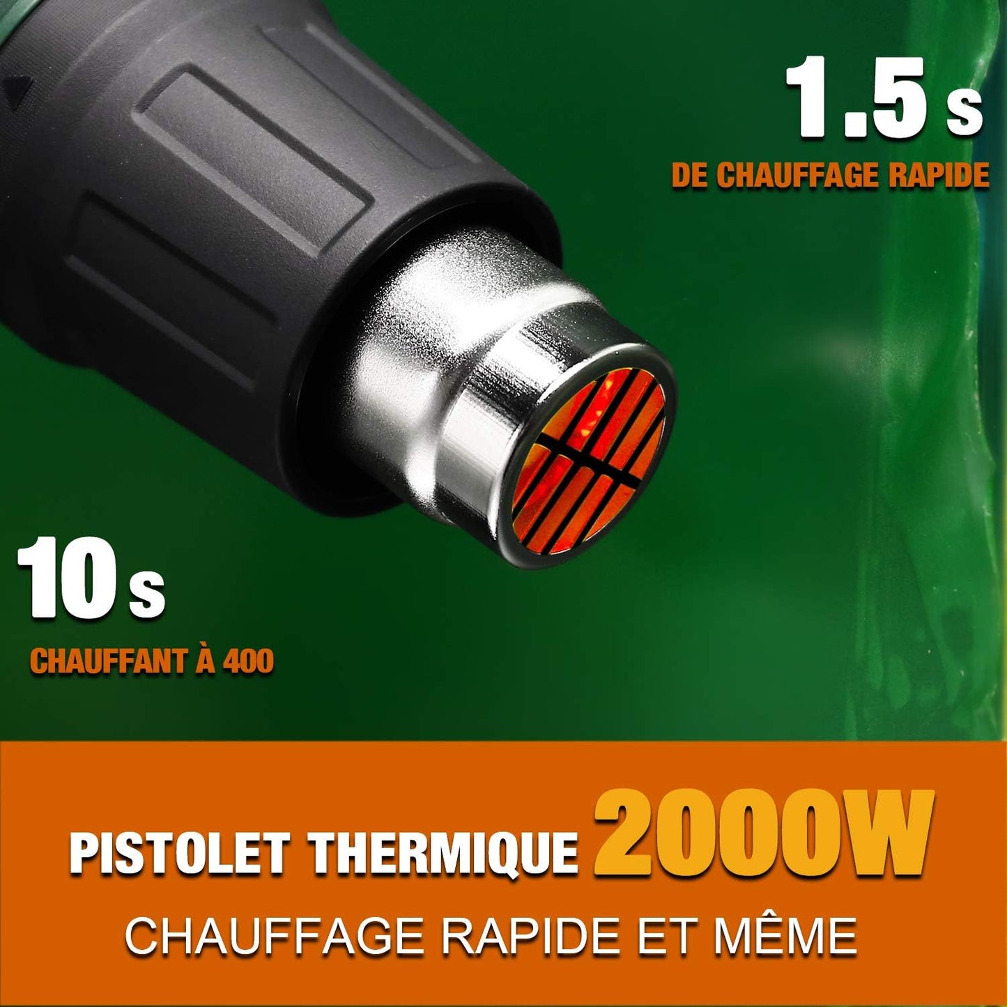 Pistolet à Air Chaud, 2000W 240V, 3 Températures Variables de 50° C - 480° C - 600° C neuf