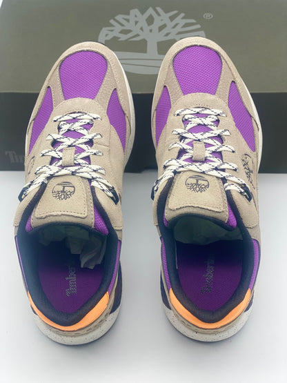 TIMBERLAND Baskets Field Trekker LF Low Hiker Light Taupe Suede With Purple