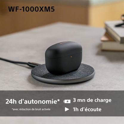 Sony WF-1000XM5 écouteurs sans Fil à réduction de Bruit, Bluetooth, Intra-Auriculaires avec Micro, 36 Heures d'autonomie, Charge Rapide, IPX4, Compatible iOS et Android - Noir