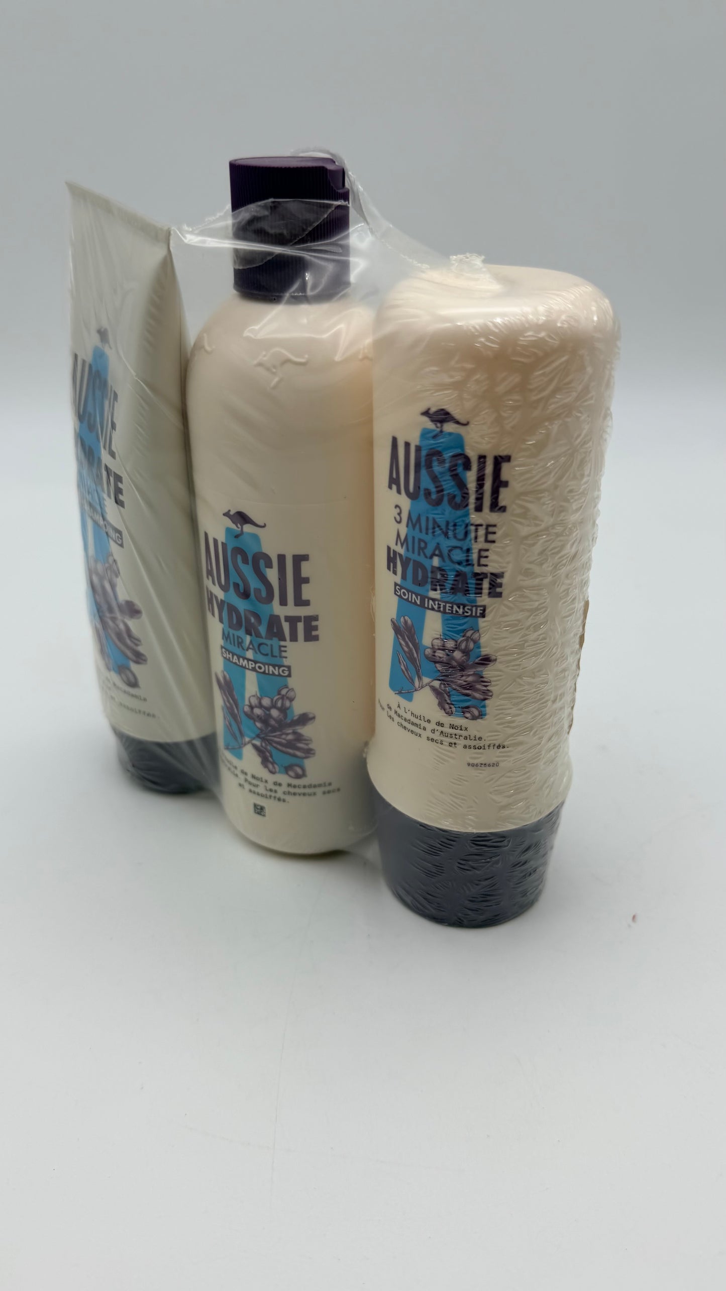 Aussie Hydrate Miracle Shampoing, Après-shampoing Et Soin Intensif Hydratants, Pour Cheveux Secs, Á L'Huile De Macadamia