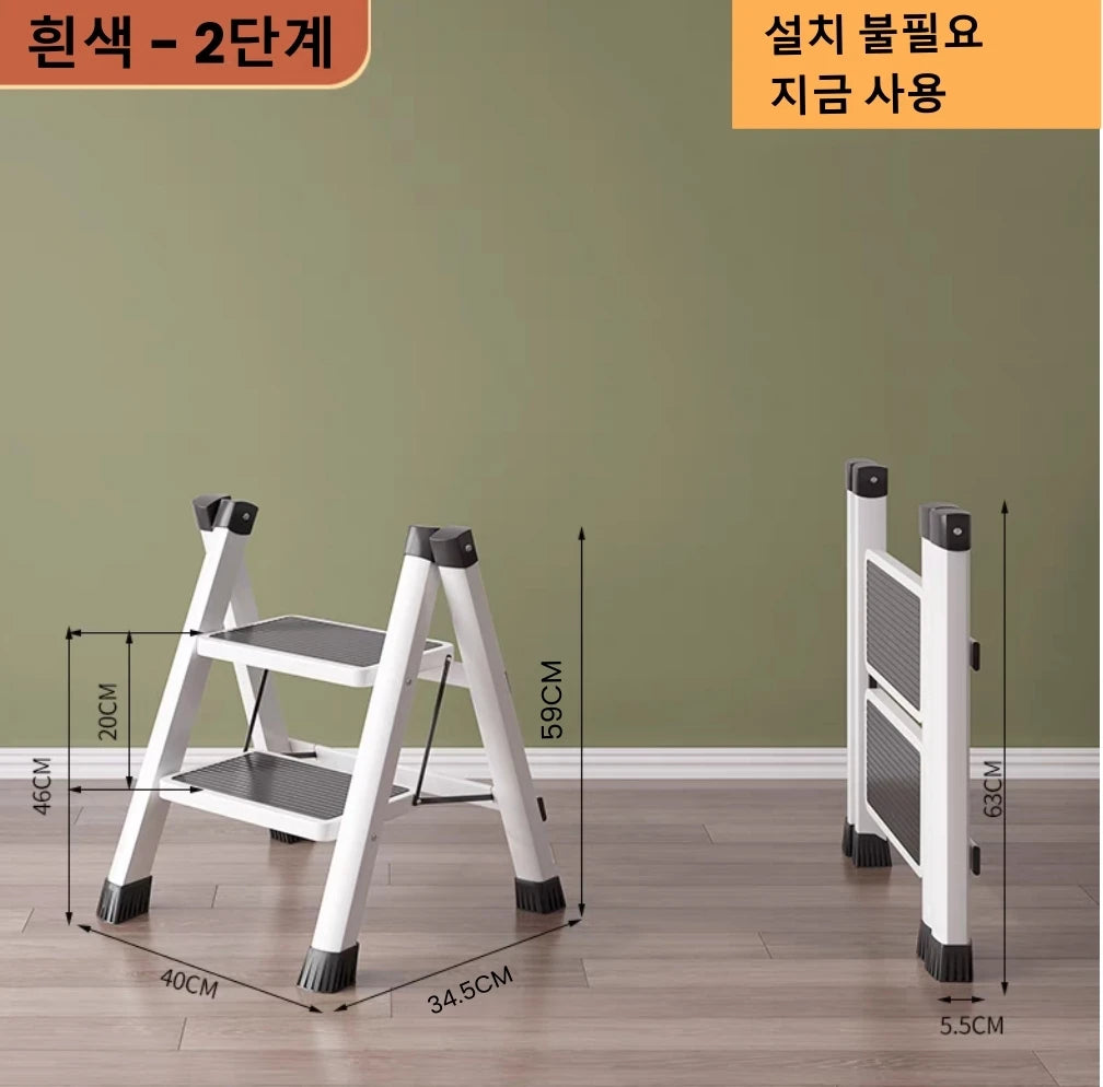 Échelle pliante en 4 étapes Escaliers hauts en acier au carbone pour la maison Échelle de maison pliable Cuisine domestique Échelle Tabouret Escaliers pliants