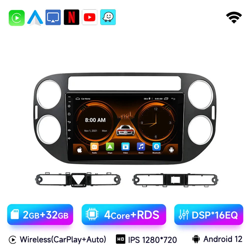 Autoradio Android Auto AI Voice 2 din Radio pour VW Volkswagen Tiguan 1 NF 2006-2016 Carplay Car Multimedia GPS 2din autoradio
