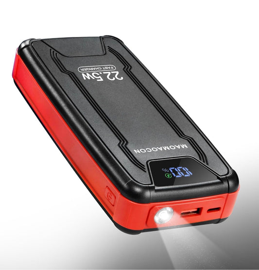 Banque d'alimentation 27000 mAh PD20W Chargeur étanche USB C Batterie externe Chargeur solaire avec sorties, Power Bank pour smartphones, tablettes et plus encore