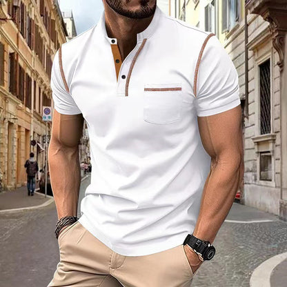 Polo Henley "Urban-Tech" – Tricot Respirant, Séchage Rapide & Détails Contrastés