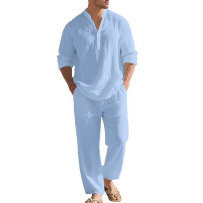 Ensemble "Zen-Linen" – Chemise Henley à Col en V & Pantalon Fluide – Look Relax & Respirant
La légèreté d'un souffle pour vos journées ensoleillées