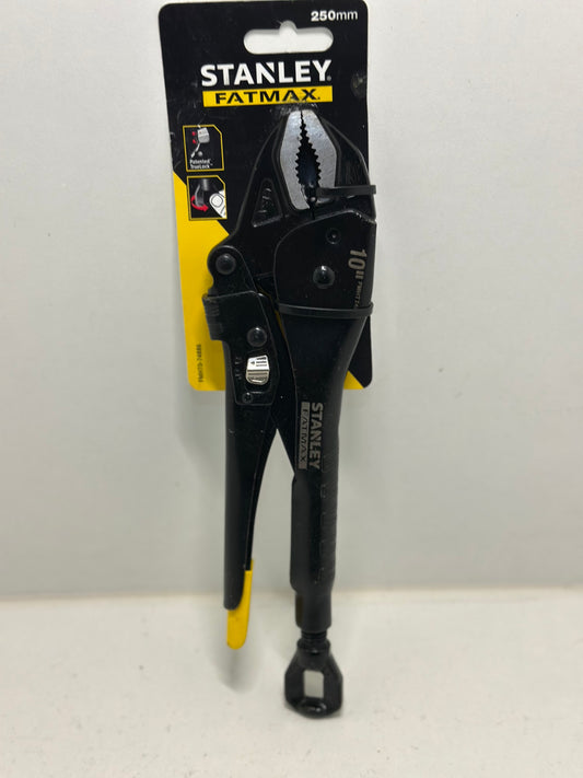 Stanley Fmht0-74886 Pince-Étaux À Mâchoire Incurvée 250 Mm Gamme FatMax - Déverrouillage À Une Main - Acier Haute Performance - Anticorrosion - Mécanisme Trulock - Puissant Serrage