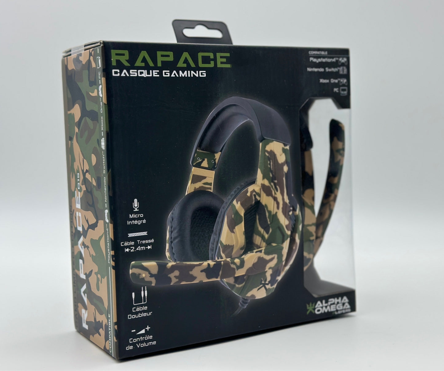 Casque Gaming Alpha Omega Players Rapace pour PS4, Xbox, PC neuf