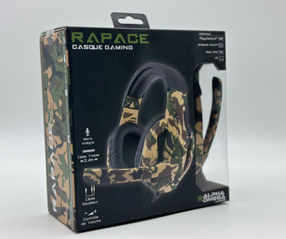Casque Gaming Alpha Omega Players Rapace pour PS4, Xbox, PC neuf