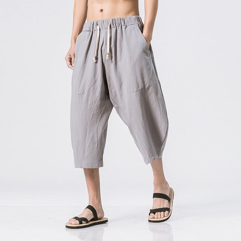 Pantalon Harem "Zen-Flow" – Style Chinois en Coton & Lin, Coupe Large & Relax