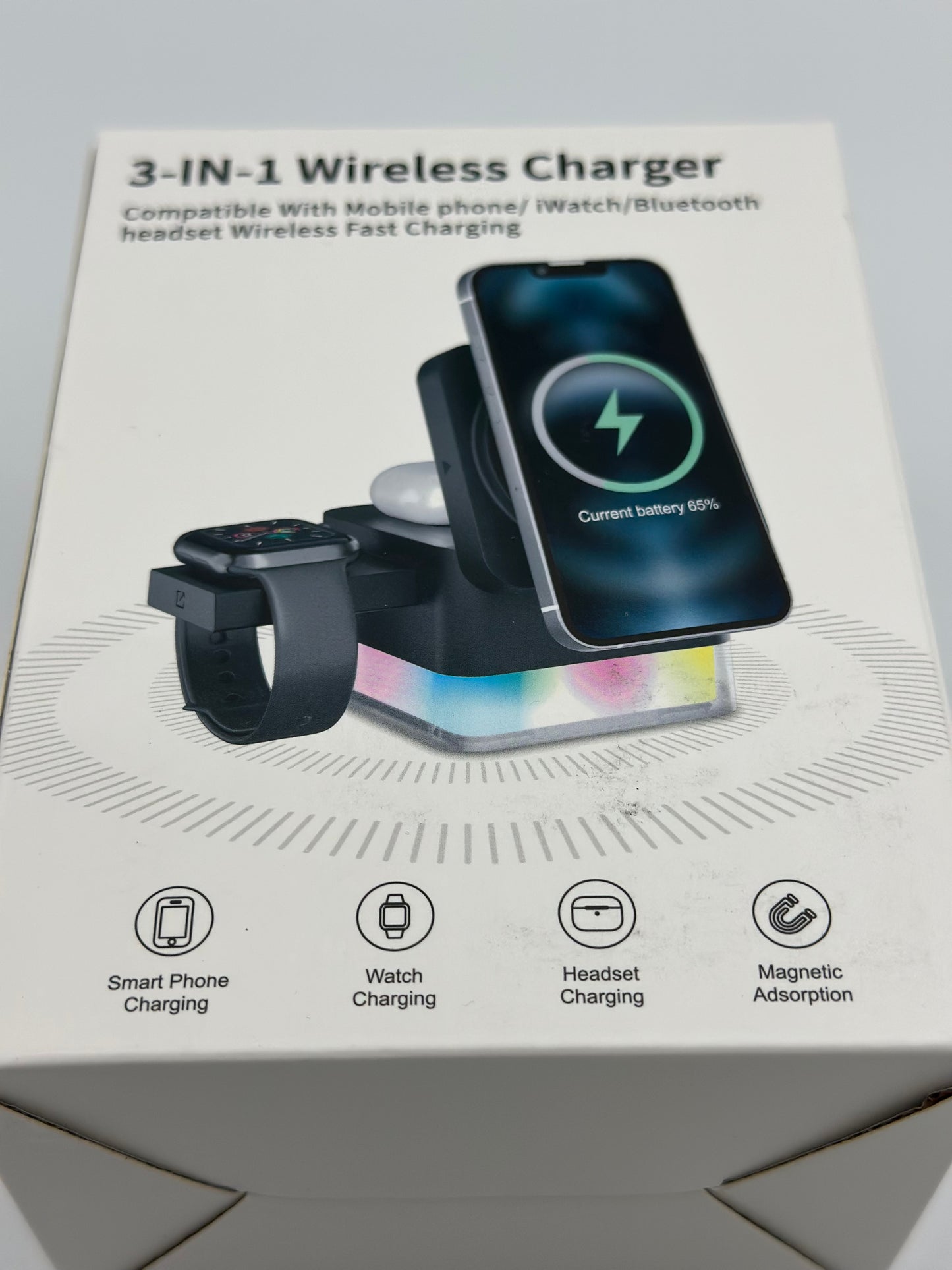 Station de charge 3 en 1 compatible avec Magsafe - Chargeur sans fil pour iPhone 16/16 Pro/16 Pro Max/15/14/13/12, AirPods 3/2/Pro