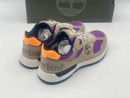 TIMBERLAND Baskets Field Trekker LF Low Hiker Light Taupe Suede With Purple