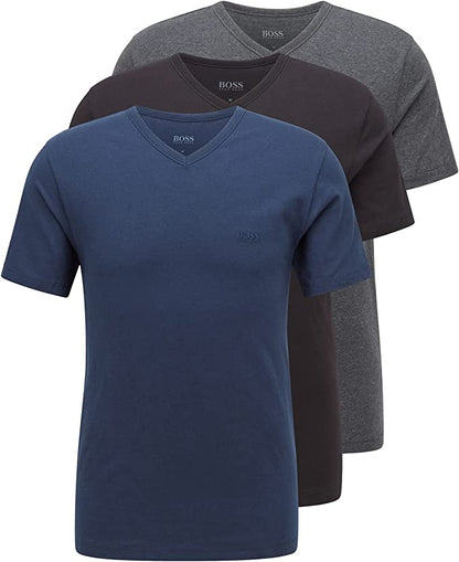 T-shirt manches courtes Hugo Boss Regular Fit lot de 3 (noir/blanc/gris)