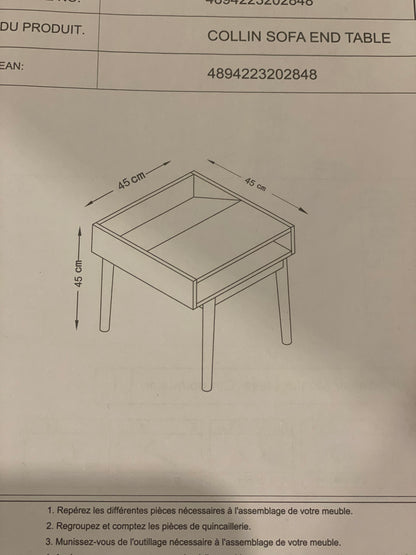 Bout de canapé scandinave sérigraphié gris/chêne À Monter Soit Même
