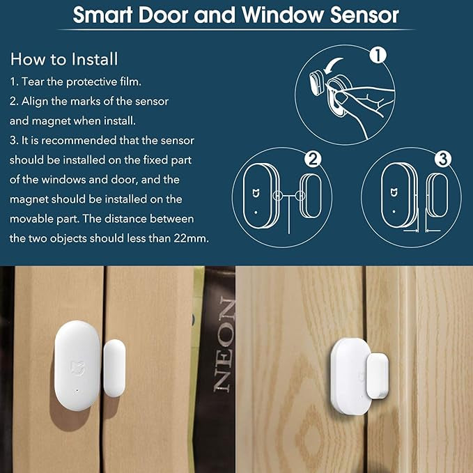 Détecteur de Porte et de Fenêtre, Mijia, Connexion sans Fil Zigbee