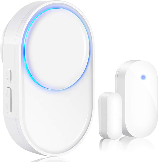 Kit Capteur Porte Carillon Maison, Detecteur sans Fil pour Portes et Fenêtres, Portée 600 Pieds, 58 Mélodies pour Alarme Garage/Magasin De Détail (1 Détecteurs sans Fil+ 1 Y1 Récepteur Enfichable)