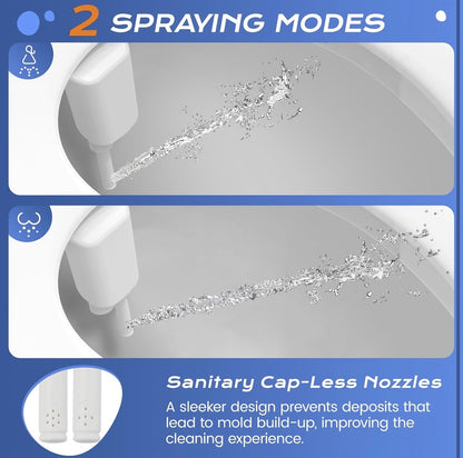 Samodra Classic 7.0 - Pulvérisateur pour bidet, WC ultra fin avec double buse non électrique, pression de l’eau réglable, fixation de bidet d’eau froide pour toilettes, installation facile à domicile