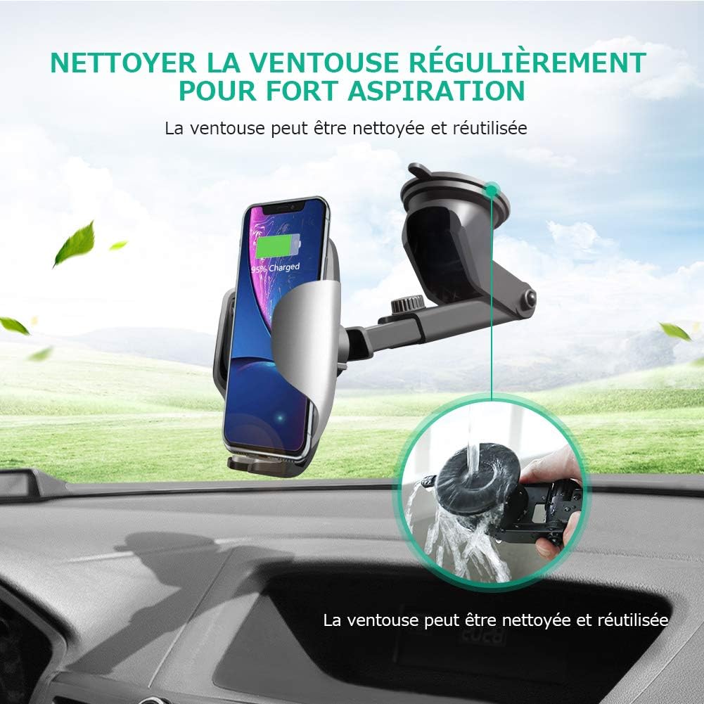 Oasser Chargeur Sans Fil de Voiture 10 W Chargeur à Induction de Voiture pour IPhone XS Max/XS/XR/X, IPhone 8/8 Plus, Nexus 7/6/5, Galaxy S9/S8/S8+/S7/S6 , Note 5 et Appareils Qi