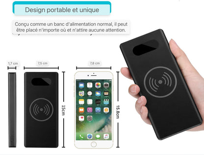 Caméra espion Mini caméra Batterie externe Caméra Enregistreur Power Bank Full HD 1080P Micro Caméra espion sans fil Nanny Caméra cachée avec vision nocturne et détection de mouvement pour l'intérieur et l'extérieur