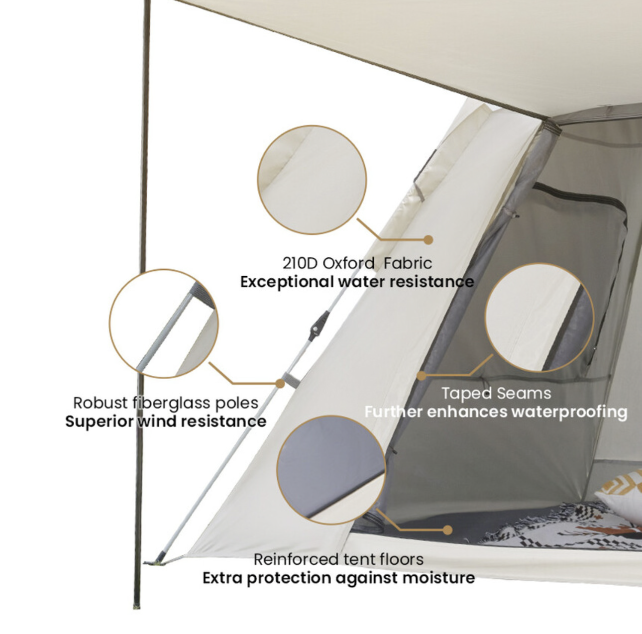 Tente de camping à ouverture rapide et à chargement automatique par ressort
