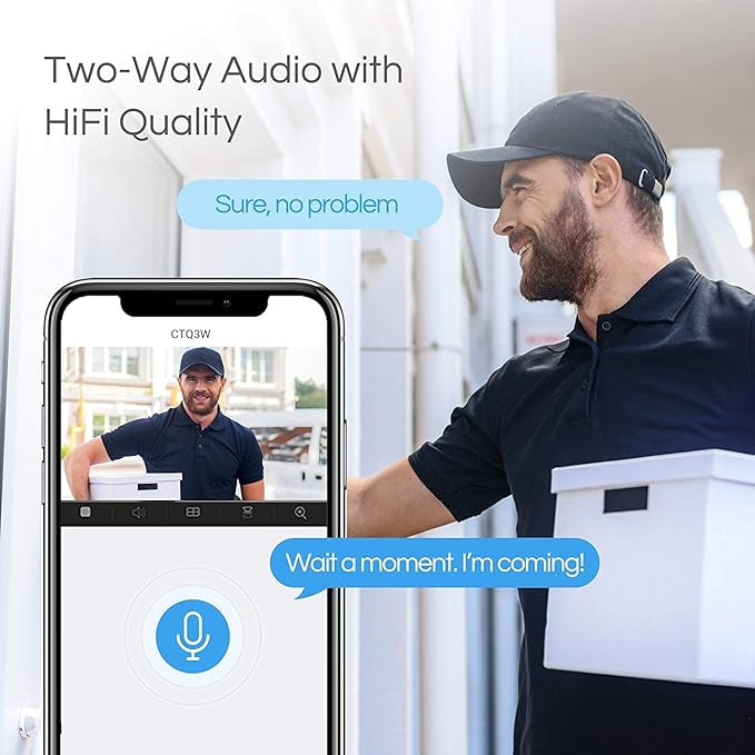Caméra Surveillance WiFi Extérieure, Caméra WiFi Extérieure avec Alarme Sirène et Flash, 30m Vision