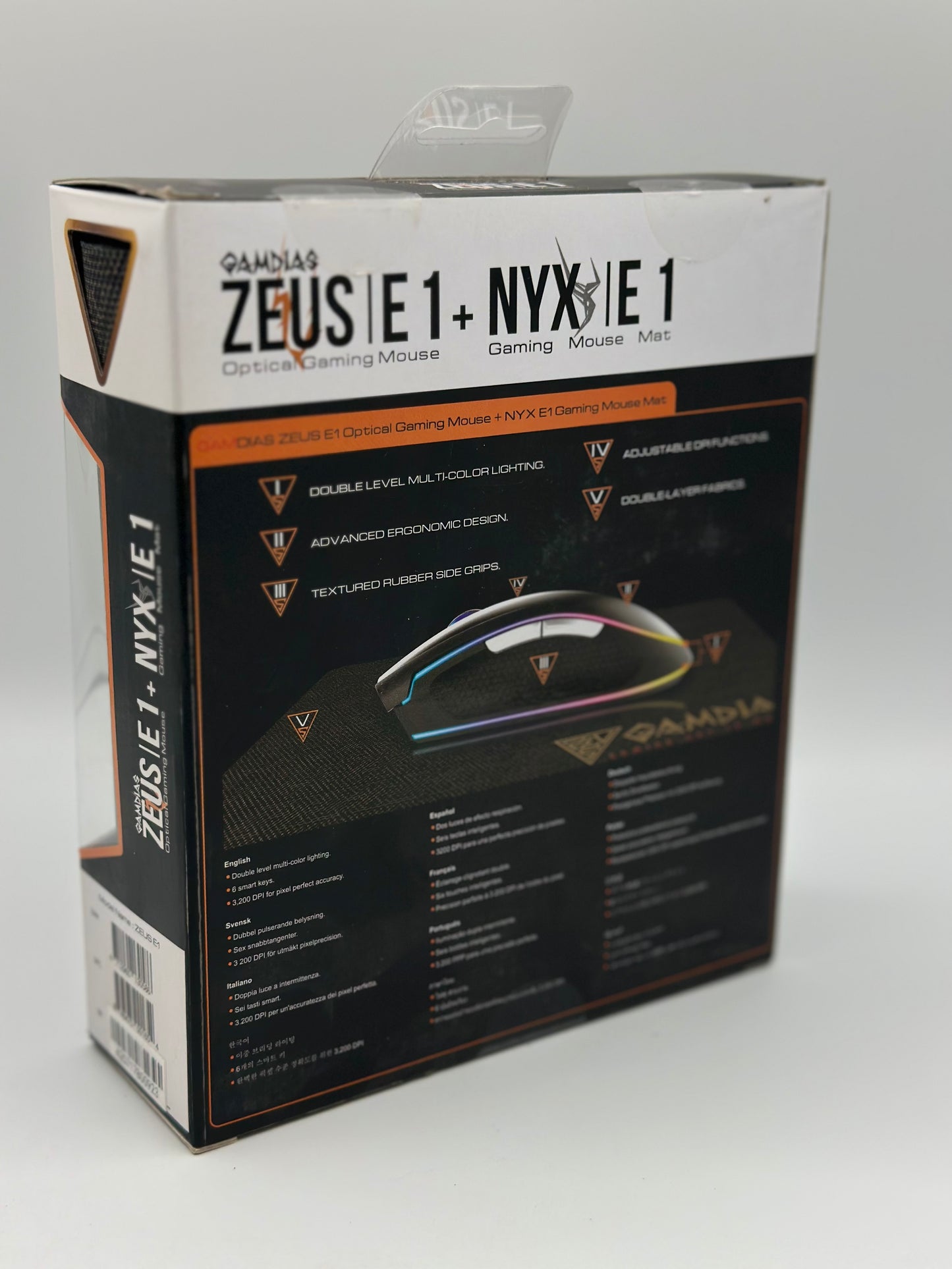 Gamdias Zeus E1 + Pad
Souris Filaire Pour Gamer - Droitier - Capteur Optique 3200 DPI - 6 Boutons - Rétro-Éclairage RGB - Tapis De Souris Inclus