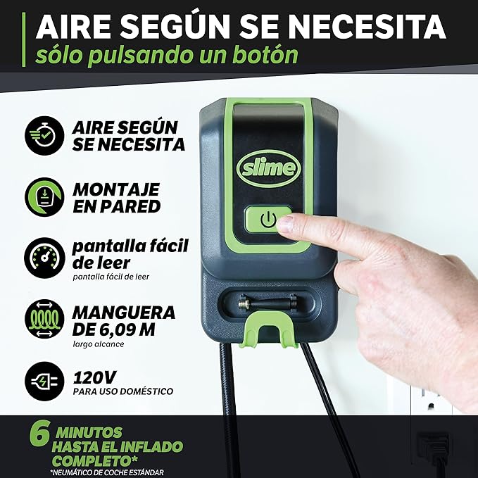 Gonfleur Tous Pneus, Station de Gonflage pour Garage, Gonfleur 120 V à Montage Mural, Pour Voitures, Vélos, Structures Pneumatiques, Ballons de Sport