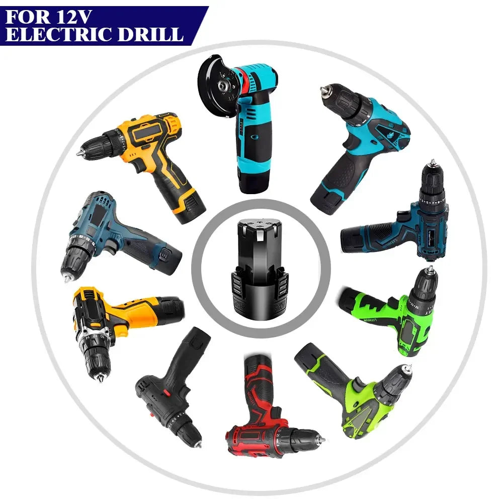 NOUVELLE Batterie universelle 12V 1500mAh Rechargeable Lithium-Ion pour tournevis électrique Perceuse électrique Mini outil de broyeur d'angle