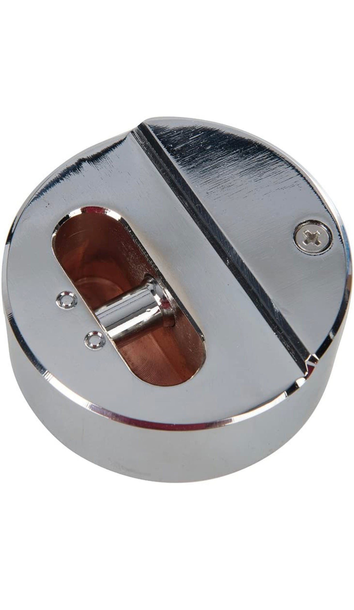 Fermer à clé Rondelle de hockey en acier chromé de 73 mm, Serrure de porte de remplacement pour camionnette robuste ronde à cadenas dissimulé en acier solide