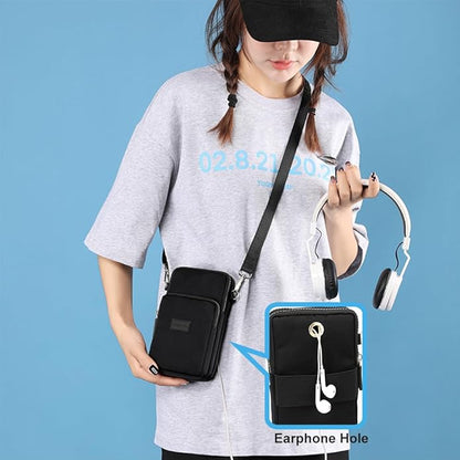 Sac à bandoulière pour téléphone portable, mini sac à main pour téléphone portable, portefeuille, sac à bandoulière, sac à main, pochette de voyage
Couleur: Noir