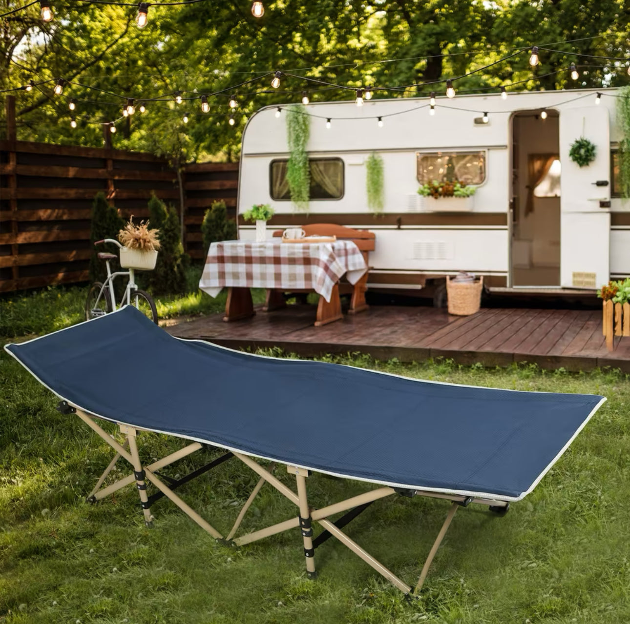 Lit De Camping Pliable, Lit D'invité, Charge Jusqu'à 300 kg, avec Sac De Transport, Poids 6 kg, neuf