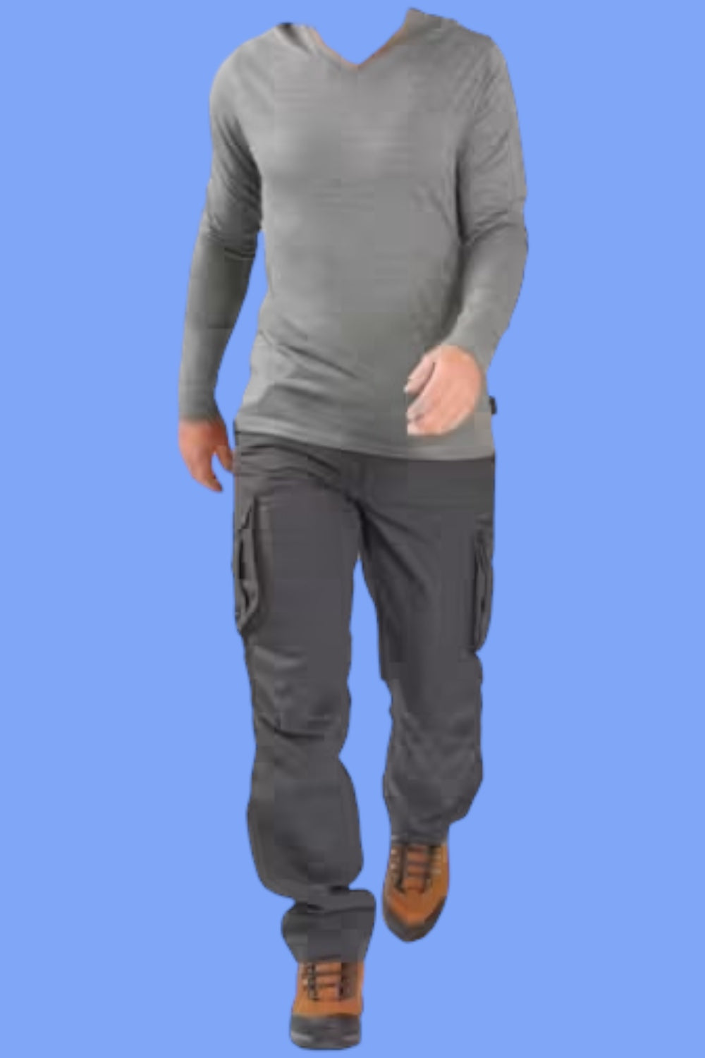 Pantalon cargo trekking - gris homme taille M