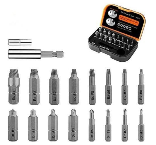 18Pcs Kit d'Extracteur de Vis TACKLIFE, 2 - 12 mm, Dureté 62 HRC, Séparateurs/Extracteurs pour Boulons ou Vis Endommagés - DSE01