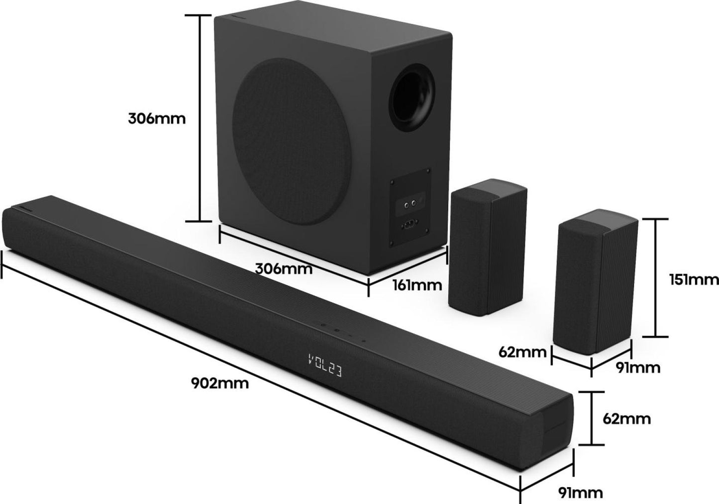 Hissens Barre de son 5.1 CH, 540 W, Dolby Audio
HS5100