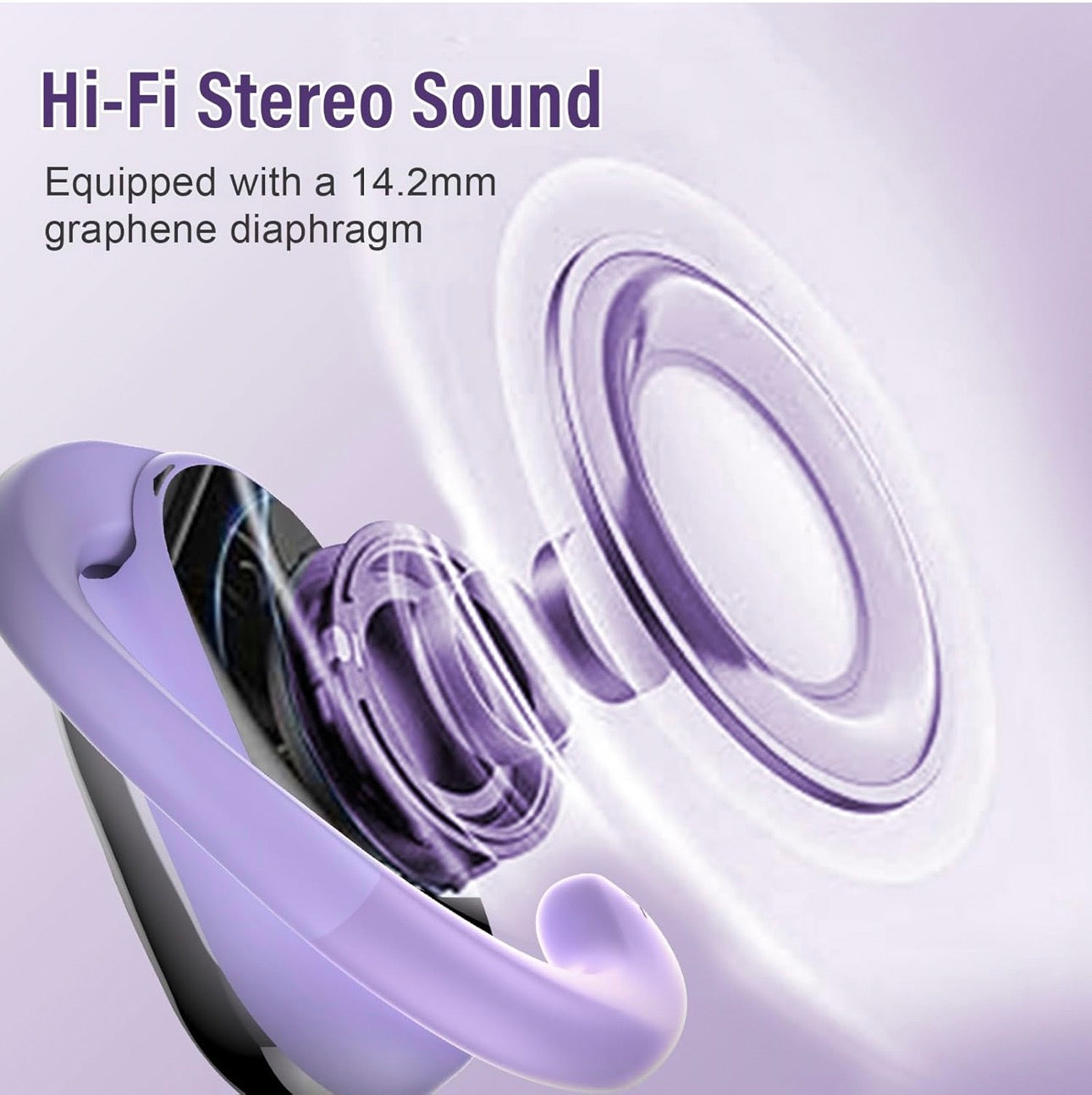 AI Ecouteur Traducteur Instantané, 58H Bluetooth 5.4 Ecouteurs sans Fil Open Ear avec 164 Langues, 3 en 1 Écouteur Traduction Vocale Instantanée, 7 Modes de Traduction, pour Affaires, Violet