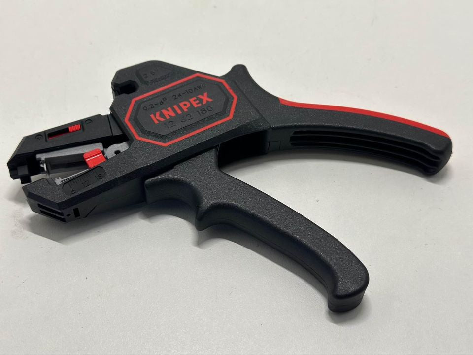 KNIPEX Pince à dénuder automatique, 0,2-6 mm², avec réglage fin, avec butée de longueur réglable, pince à dénuder, 12 62 180