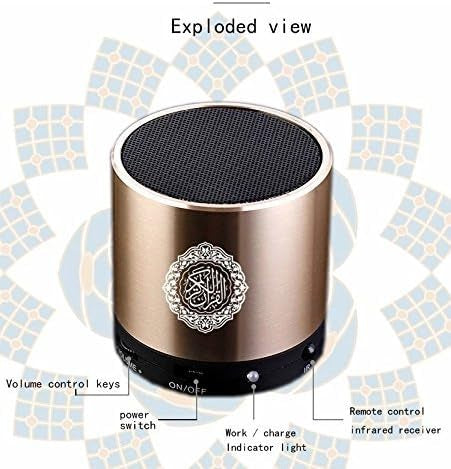 Haut-Parleur Portable Siruiku Télécommande Coran Haut-Parleur MP3 Player 8 GB TF FM Coran Coran Translator USB Haut-Parleur Portable Rechargeable