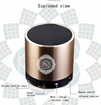 Haut-Parleur Portable Siruiku Télécommande Coran Haut-Parleur MP3 Player 8 GB TF FM Coran Coran Translator USB Haut-Parleur Portable Rechargeable