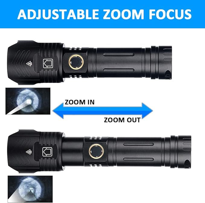 Kit de lampe de poche rechargeable tactique,3000 lumens Super Bright LED 5 modes zoomable neuve